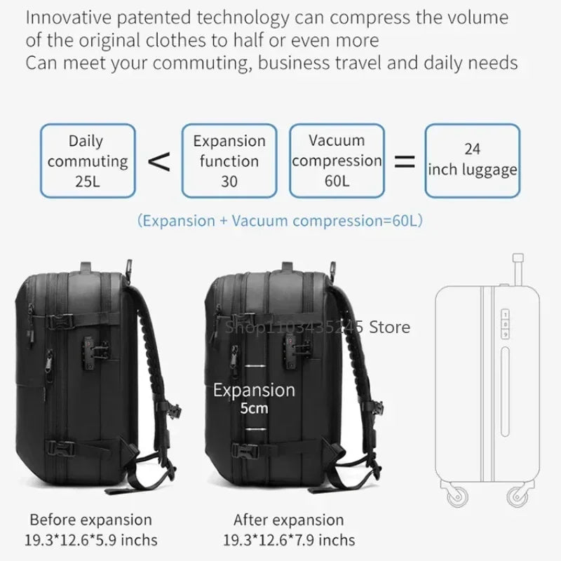 Travel Backpack WIth Vacuum Compression 60L