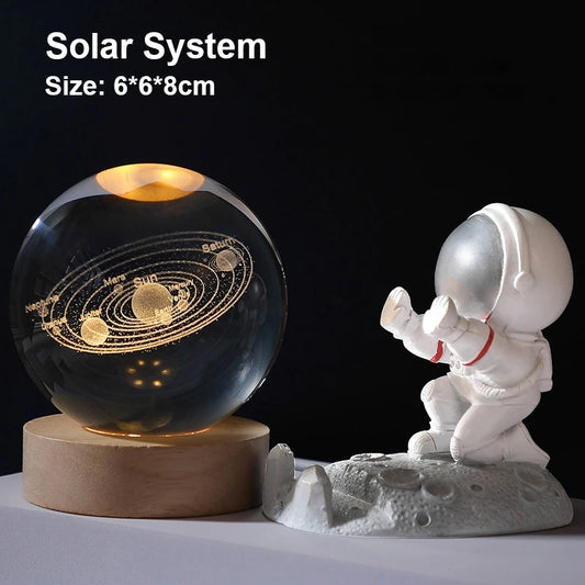 LED Night Light Milky Way Galaxy Solar System Crystal Ball Children Night